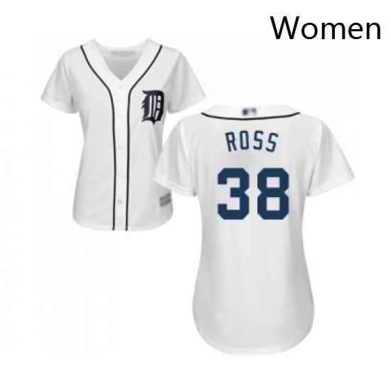 Womens Detroit Tigers 38 Tyson Ross Replica White Home Cool Base Baseball Jersey